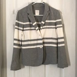 Gray and white stripped Gap blazer. Never worn.